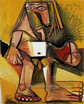 Homme nu debout 1971 Cubisme Peinture à l'huile